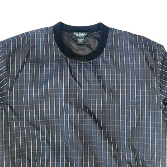 Brooks Brothers Golf Jacket Mens Sz L Black Plaid Vintage Country Club Pullover - Picture 2 of 16